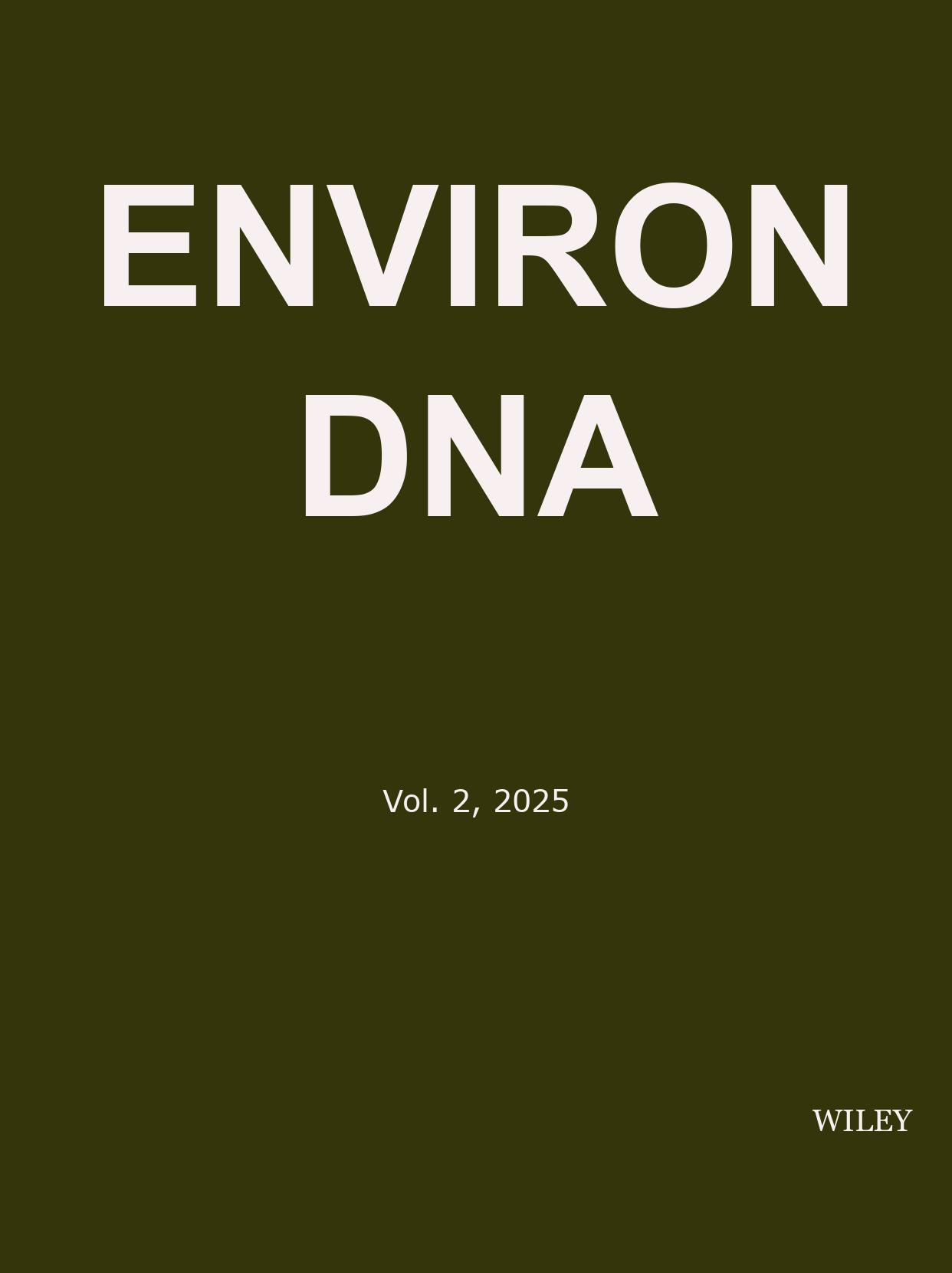 期刊影响因子2024/2025: Environmental DNA, ENVIRON DNA, ISSN:2637-4943, eISSN ...