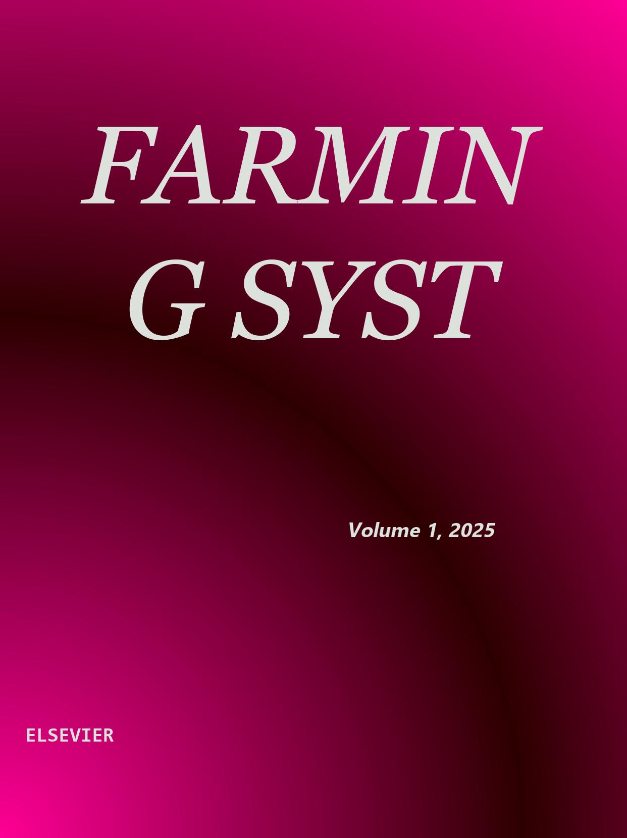 期刊影响因子2024/2025: Farming System, FARMING SYST, ISSN:N/A, eISSN:2949-9119